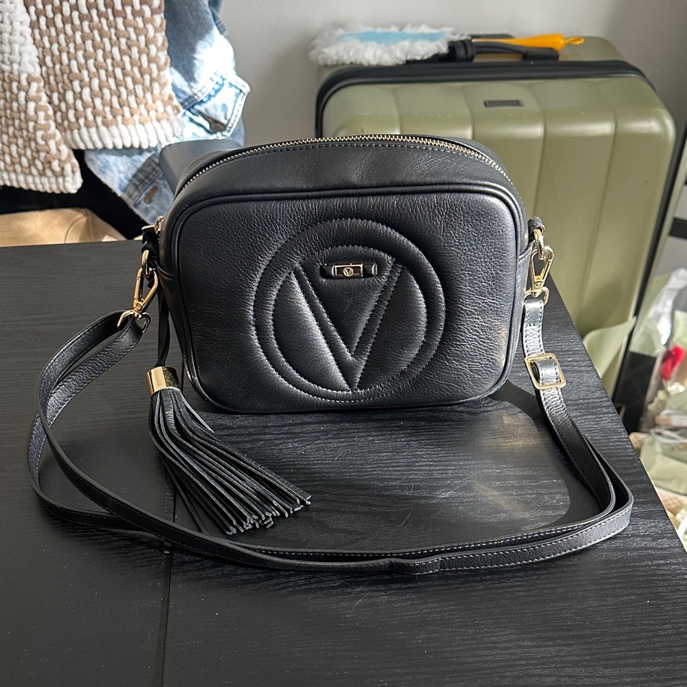 Valentino By Mario Valentino Black Crossbody Bag with Tassel
